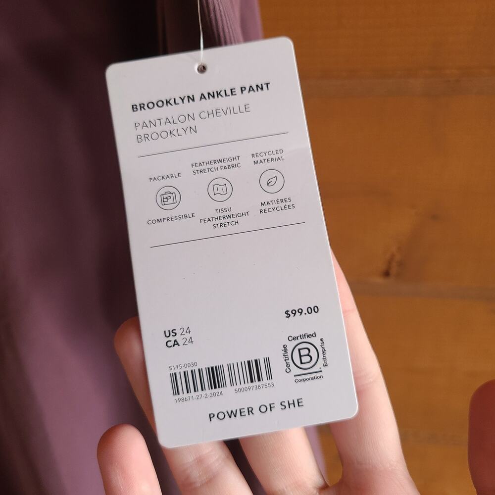 Athleta Brooklyn Ankle Pant NWT 24 Dusk Mauve Plus Athleisure Gym Bottom Pants - Picture 3 of 7